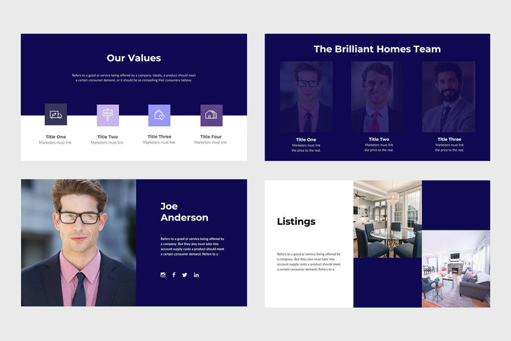 Brilliant Homes Real Estate PowerPoint Template-PowerPoint Template, Keynote Template, Google Slides Template PPT Infographics -Slidequest