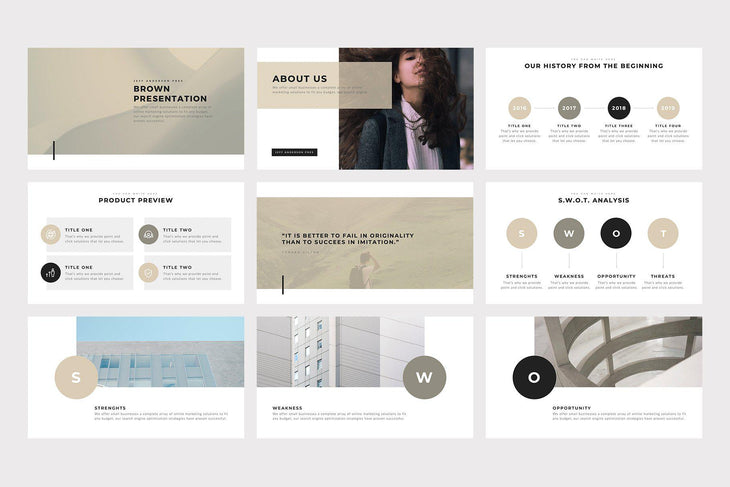 Brown Minimal PowerPoint Template - TheSlideQuest