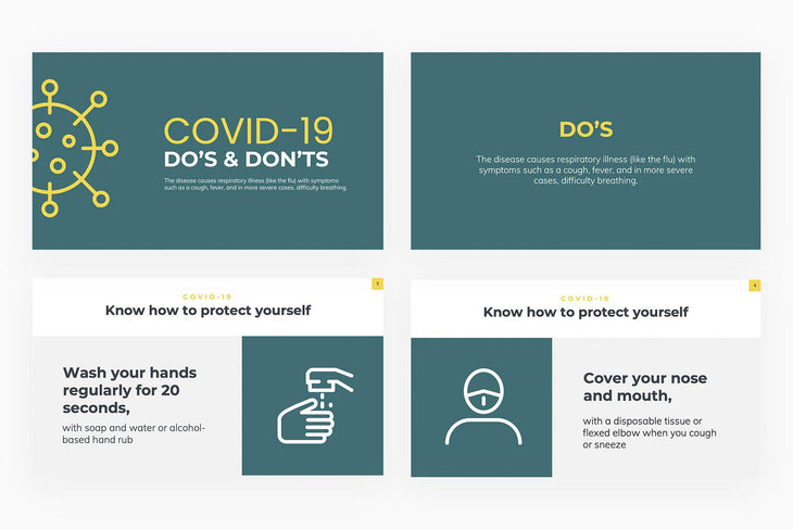COVID 19 Dos and Donts Presentation Template-PowerPoint Template, Keynote Template, Google Slides Template PPT Infographics -Slidequest