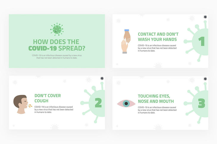 How Does the COVID 19 Spread Presentation Template-PowerPoint Template, Keynote Template, Google Slides Template PPT Infographics -Slidequest