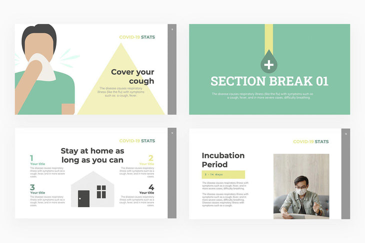 COVID Stats Presentation Template-PowerPoint Template, Keynote Template, Google Slides Template PPT Infographics -Slidequest