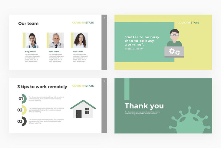 COVID Stats Presentation Template-PowerPoint Template, Keynote Template, Google Slides Template PPT Infographics -Slidequest