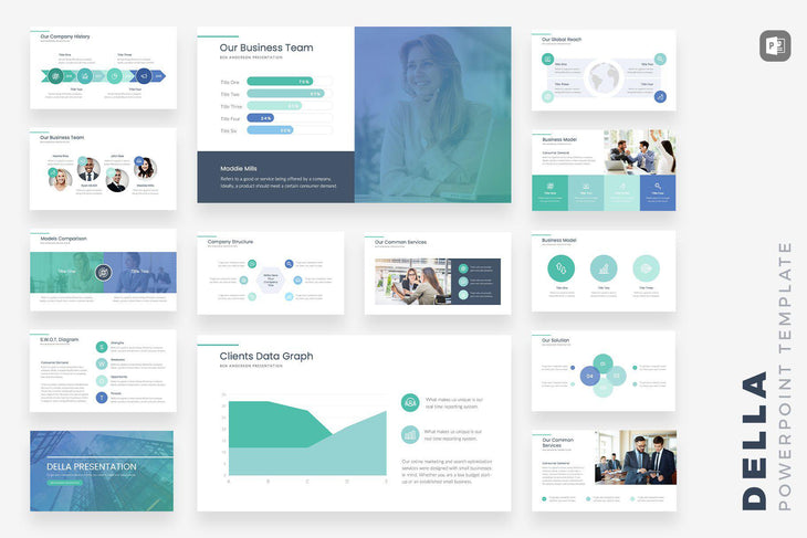 Della Business PowerPoint Template - TheSlideQuest