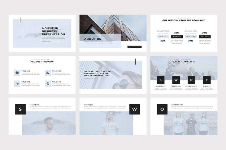 Monsieur PowerPoint Template - TheSlideQuest