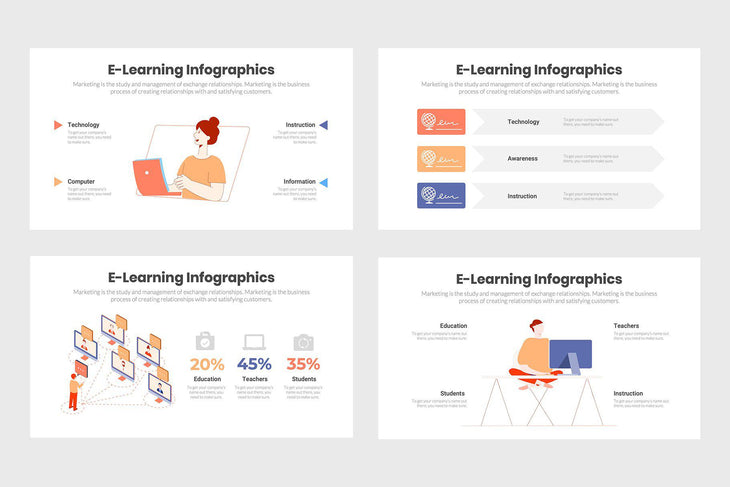 eLearning Infographics Template PowerPoint Keynote Google Slides PPT KEY GS