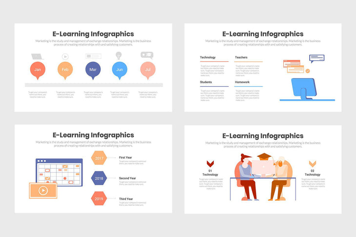 eLearning Infographics Template PowerPoint Keynote Google Slides PPT KEY GS