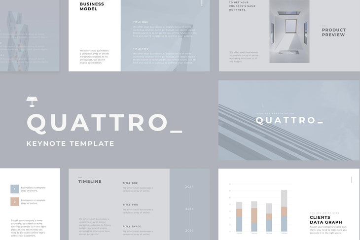 Quattro Minimal Keynote Template - TheSlideQuest