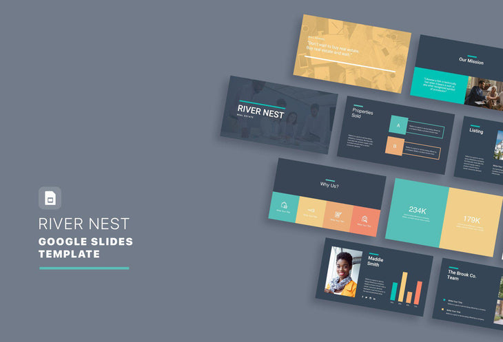 River Nest Real Estate Google Slides-PowerPoint Template, Keynote Template, Google Slides Template PPT Infographics -Slidequest