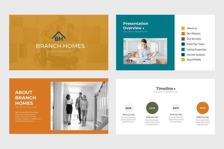Branch Homes Real Estate PowerPoint Template-PowerPoint Template, Keynote Template, Google Slides Template PPT Infographics -Slidequest