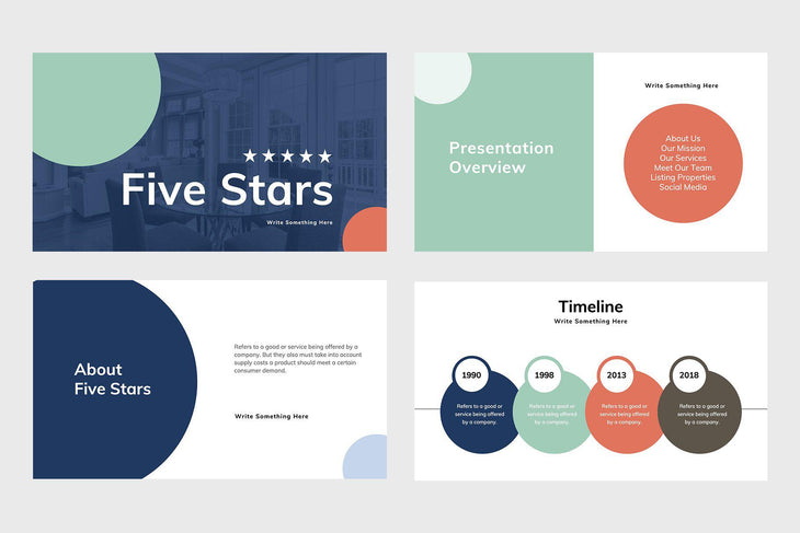 Five Stars Real Estate Keynote Template-PowerPoint Template, Keynote Template, Google Slides Template PPT Infographics -Slidequest