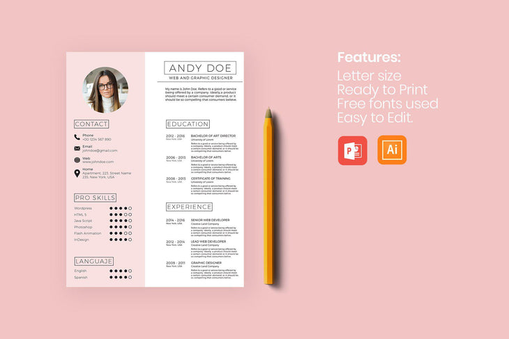BRIGHT Resumes PowerPoint Adobe Illustrator Bundle-PowerPoint Template, Keynote Template, Google Slides Template PPT Infographics -Slidequest