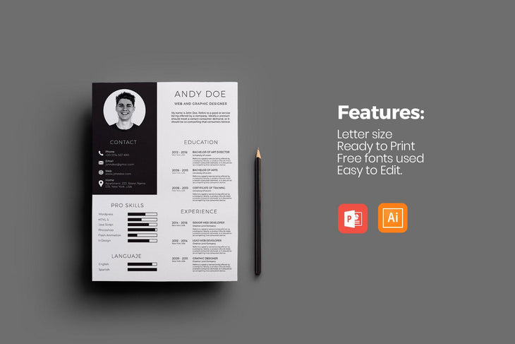 Milos Resume Template-PowerPoint Template, Keynote Template, Google Slides Template PPT Infographics -Slidequest