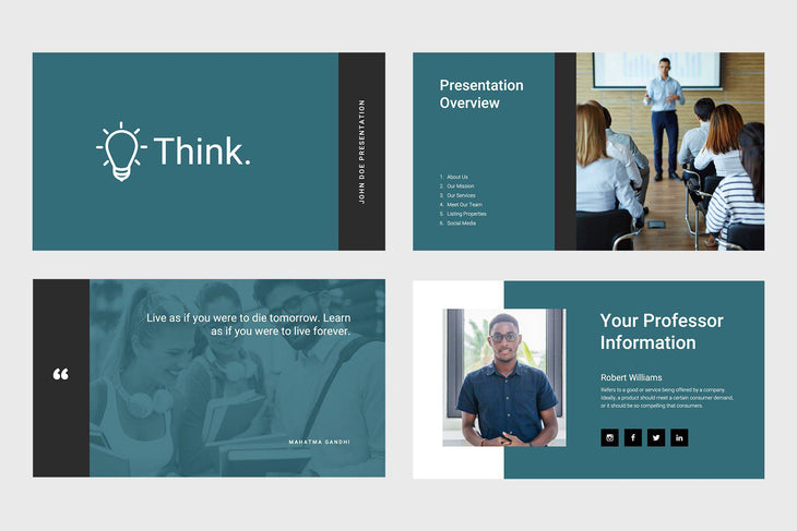Think Education PowerPoint Template-PowerPoint Template, Keynote Template, Google Slides Template PPT Infographics -Slidequest