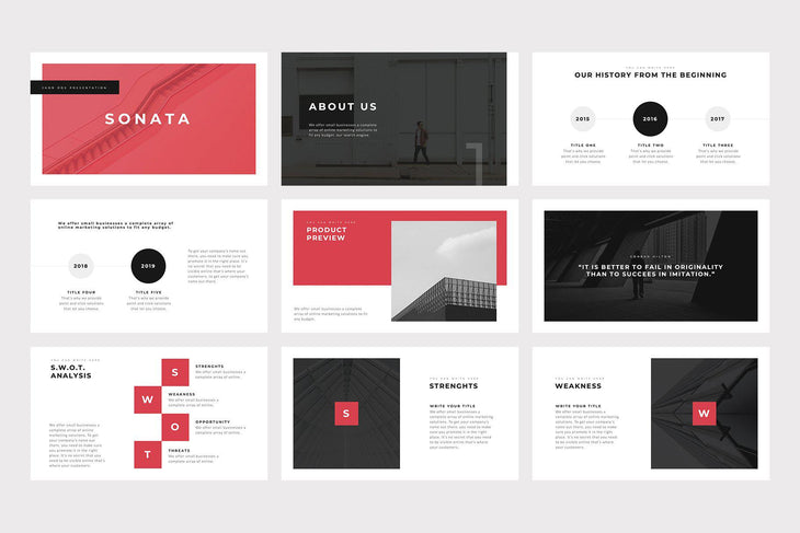 Sonata Minimal PowerPoint Template - TheSlideQuest