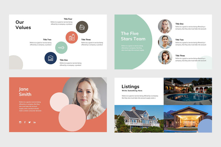 Five Stars Real Estate Keynote Template-PowerPoint Template, Keynote Template, Google Slides Template PPT Infographics -Slidequest