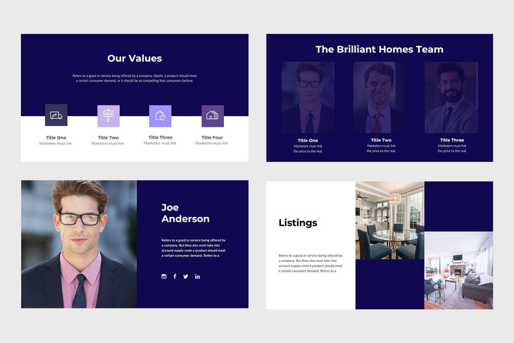 Brilliant Homes Real Estate Keynote Template-PowerPoint Template, Keynote Template, Google Slides Template PPT Infographics -Slidequest