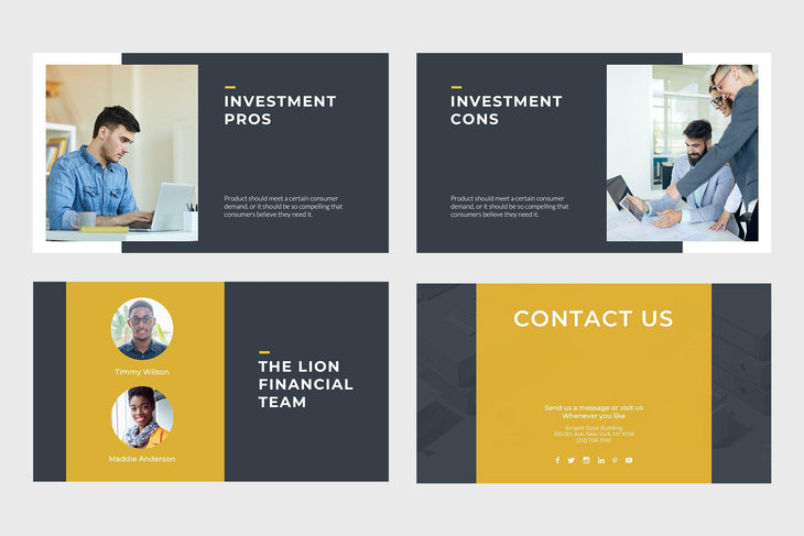 Lion Finance PowerPoint Template-PowerPoint Template, Keynote Template, Google Slides Template PPT Infographics -Slidequest