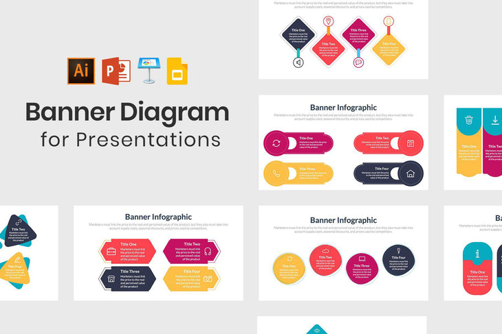 Banner Diagrams for Presentations-PowerPoint Template, Keynote Template, Google Slides Template PPT Infographics -Slidequest