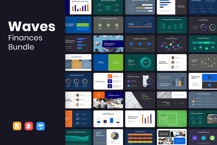 WAVES Finance Presentation Templates Bundle-PowerPoint Template, Keynote Template, Google Slides Template PPT Infographics -Slidequest