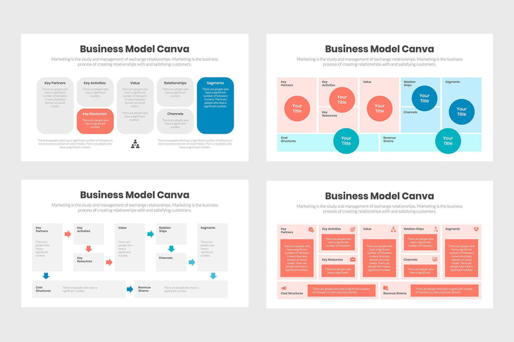 Business Model Canva Charts Diagrams Infographics Template PowerPoint Keynote Google Slides PPT KEY GS