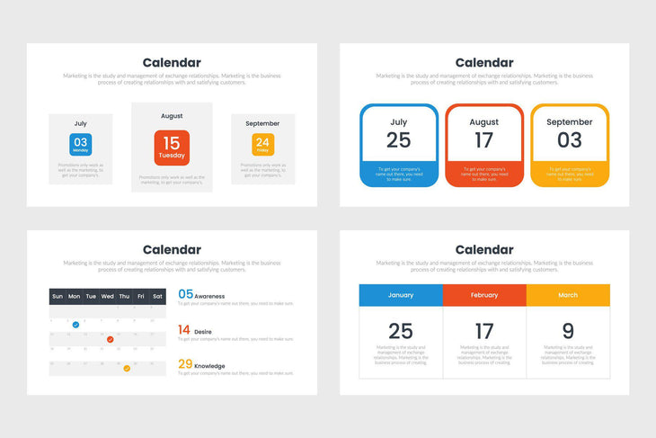 Calendar Infographics Template PowerPoint Keynote Google Slides PPT KEY GS