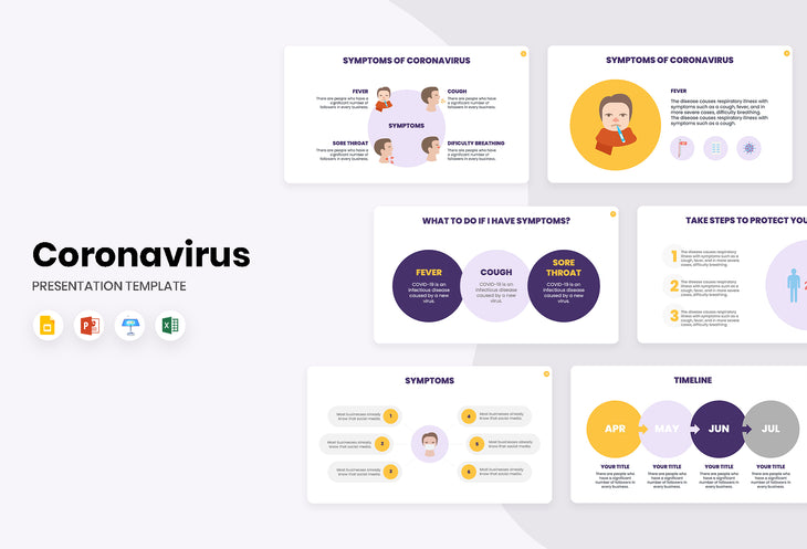Symptoms of Coronavirus Presentation Template-PowerPoint Template, Keynote Template, Google Slides Template PPT Infographics -Slidequest