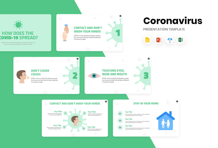 How Does the COVID 19 Spread Presentation Template-PowerPoint Template, Keynote Template, Google Slides Template PPT Infographics -Slidequest