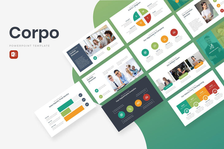 Corpo PowerPoint Template - TheSlideQuest