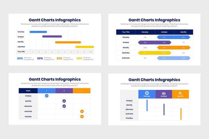 Gantt Charts Infographics-PowerPoint Template, Keynote Template, Google Slides Template PPT Infographics -Slidequest