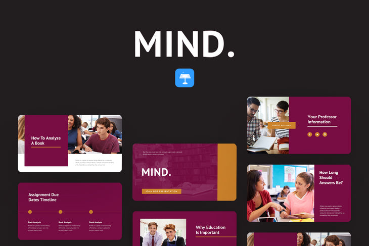 Mind Education Keynote Template-PowerPoint Template, Keynote Template, Google Slides Template PPT Infographics -Slidequest