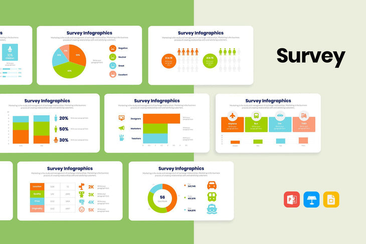 Survey Infographics-PowerPoint Template, Keynote Template, Google Slides Template PPT Infographics -Slidequest