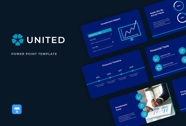 United Finance Keynote Template-PowerPoint Template, Keynote Template, Google Slides Template PPT Infographics -Slidequest