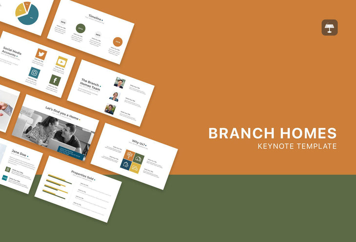 Branch Homes Real Estate Keynote Template-PowerPoint Template, Keynote Template, Google Slides Template PPT Infographics -Slidequest