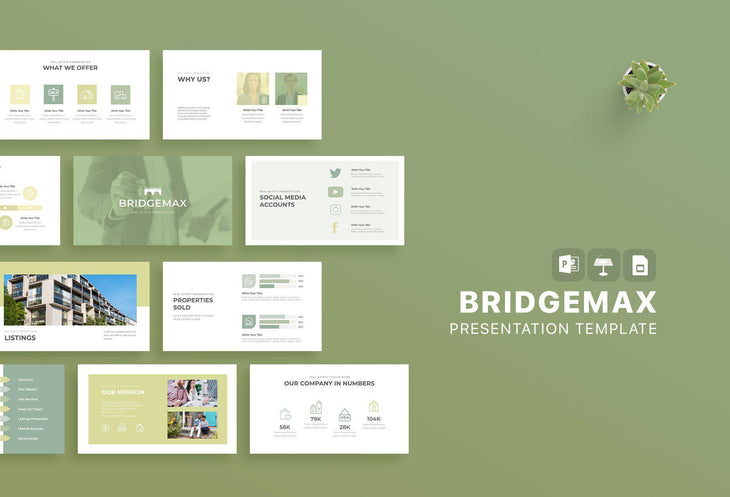 Bridgemax Real Estate Keynote Template-PowerPoint Template, Keynote Template, Google Slides Template PPT Infographics -Slidequest