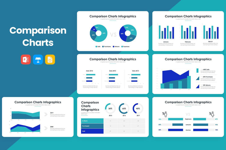 Comparison Charts 2 PowerPoint Template-PowerPoint Template, Keynote Template, Google Slides Template PPT Infographics -Slidequest