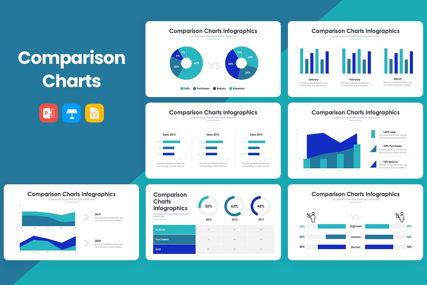 Comparison Charts 2 PowerPoint Template – Slidequest